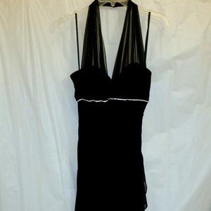 Sz 13 Sheer black overlay long prom dress